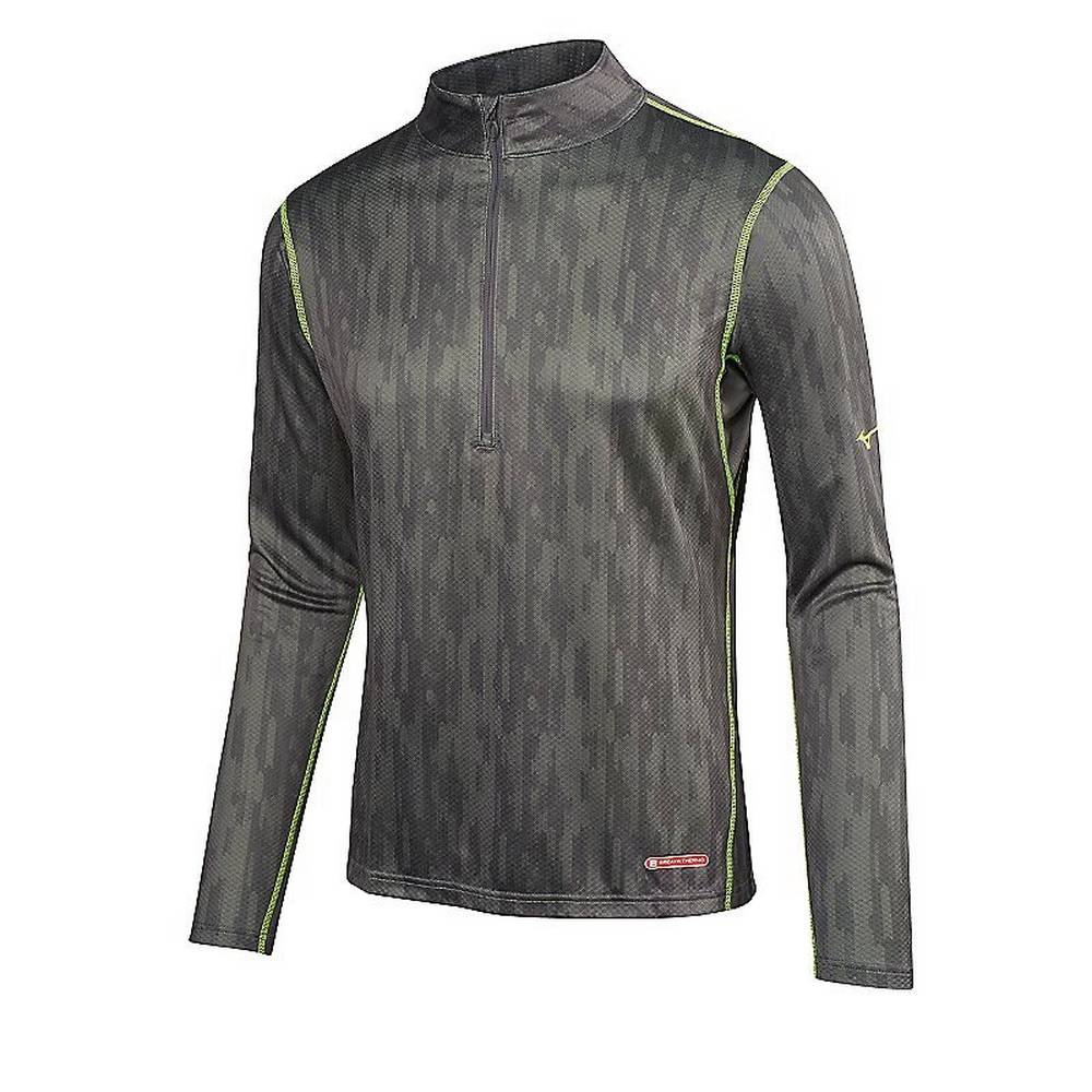 Base Layer Mizuno Breath Thermo Half Cremallera Para Hombre Grises/Amarillos 5479328-JO